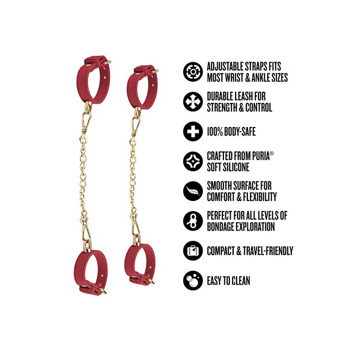 Blush Temptasia Ardor Wrist & Ankle Restraints - Red